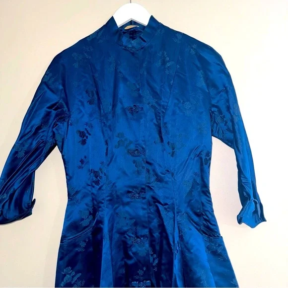 1956 Lord Taylor Dynasty Collection Evening CoatBlue Chinese Style